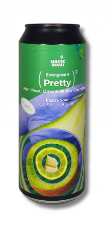 Pivovar Magic Road - Evergreen Pretty 2 - Kiwi, Pear, Lime & White Chocolate 18° 0,5l (Pastry Sour)