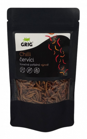 Grig - Chilli červíci 20 g (jedlý hmyz)