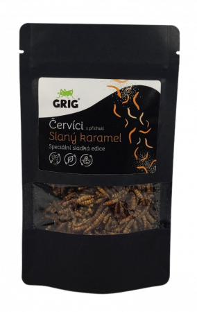 Grig - Červíci se slaným karamelem 20 g (jedlý hmyz)