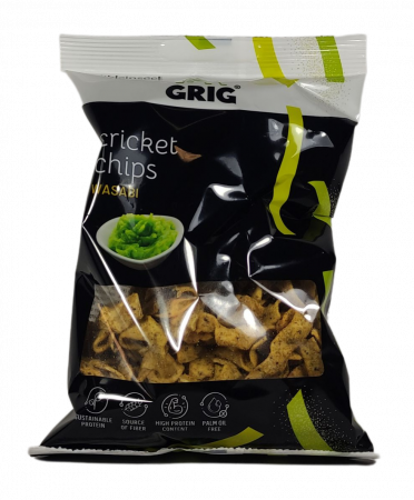Grig - Cvrččí chipsy s wasabi 70 g (jedlý hmyz)