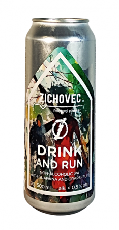 Rodinný pivovar Zichovec - Drink and Run Ø 0,5l (Nealko IPA s guaranou)