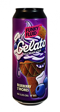 Pivovar Funky Fluid - Gelato: Blueberry S´mores 18° 0,5l (Ice Cream Sour)
