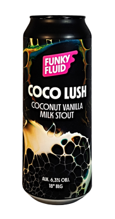 Pivovar Funky Fluid - Coco Lush 18° 0,5l (Milk Stout)