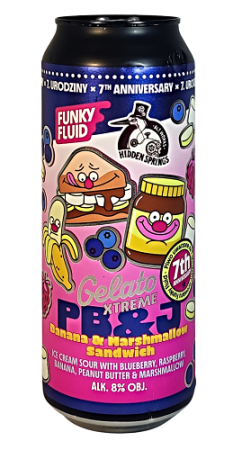 Pivovar Funky Fluid - Gelato XTREME: PB&J Banana Marshmallow Sandwich 30° 0,5l (Ice Cream Sour)