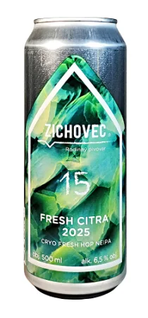 Rodinný pivovar Zichovec - Fresh Citra 2025 15° 0,5l (Cryo Fresh Hop NEIPA)