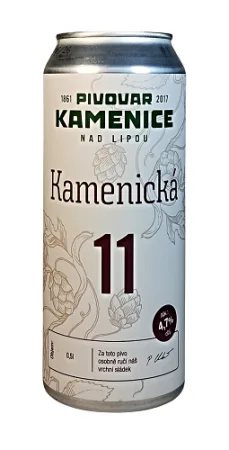Kamenice nad Lipou - Kamenická 11° 0,5l (světlý ležák) - plechovka