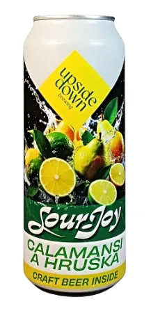Pivovar Upside Down - Sour Joy: Calamansi a hruška 13° 0,5l (Sour Fruit Ale)