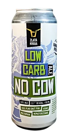 Pivovar Zlatá Kráva - Low Carb Ale No Cow 8° 0,5l (Nízkosacharidový Ale)