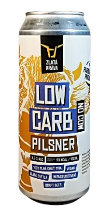 Pivovar Zlatá Kráva - Low Carb Pilsner No Cow 9° 0,5l (Nízkosacharidový ležák)