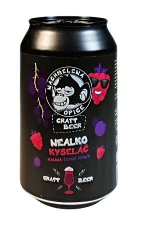 Pivovar Nachmelená Opice - Nealko Kyseláč malina, černý rybíz 0,33l (Nealko Sour)