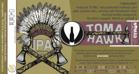 Pivovar Nomád - Tomahawk 15° 0,5l (India Pale Ale)
