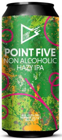 Pivovar Funky Fluid - Point Five Hazy IPA 8° 0,5l (Nealkoholické pivo)